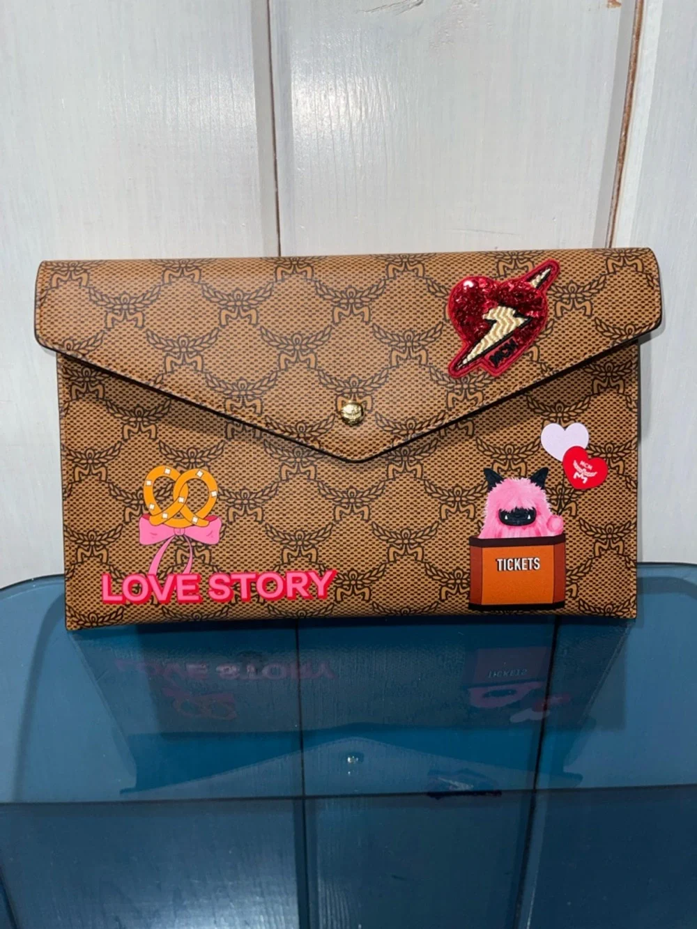 MCM Gray Logo Tote with Black Trim NWT full inclusion - Picture 12 of 14